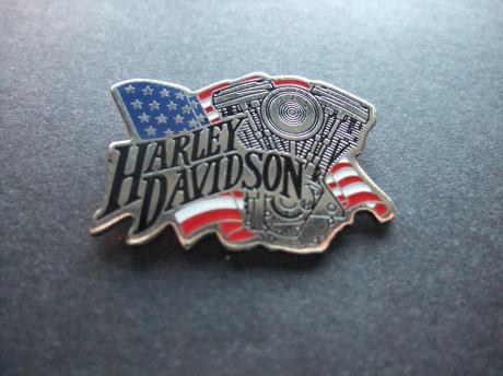 Harley- Davidson motorblok logo met Amerikaanse vlag